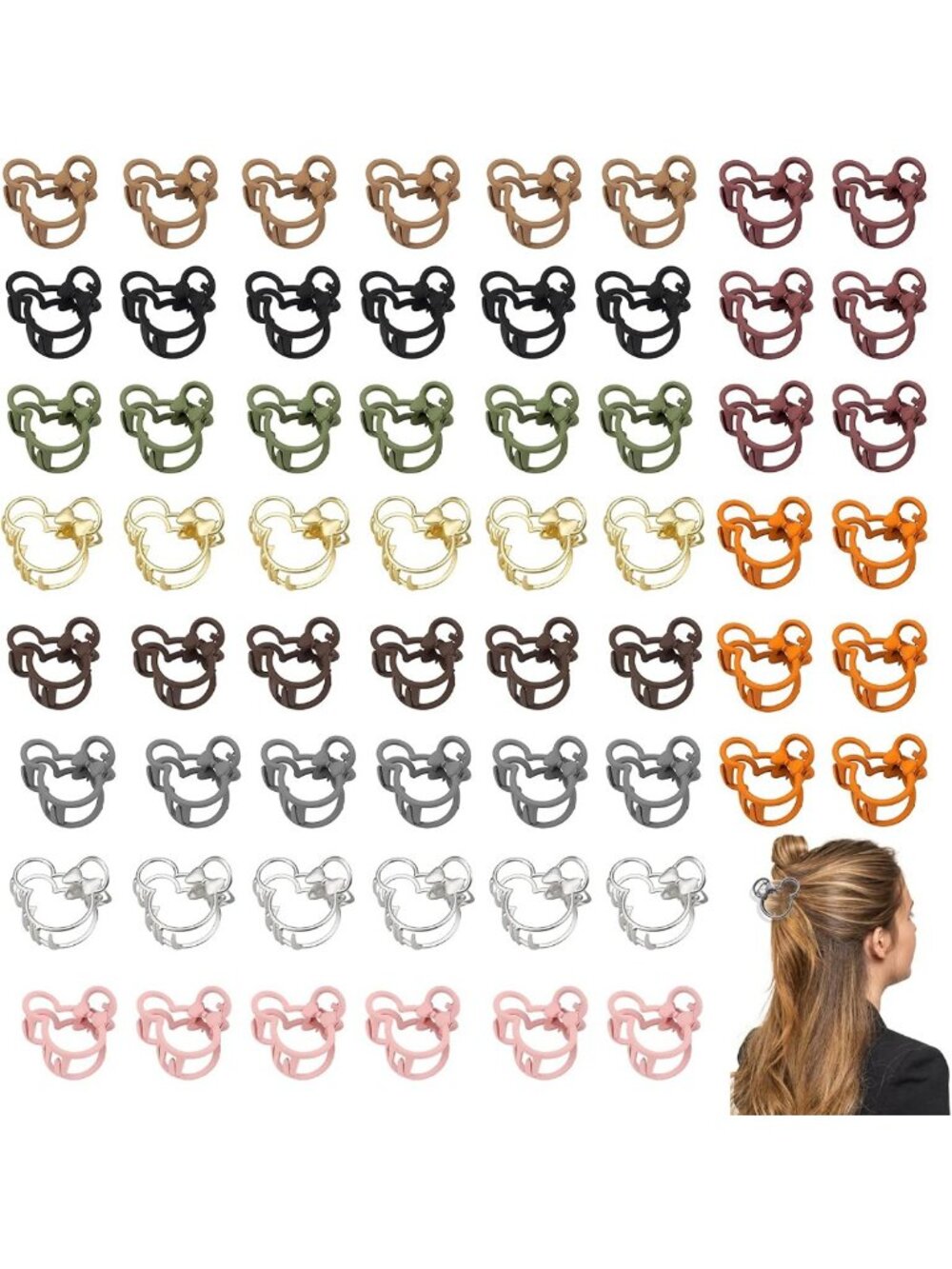 60 PCS Vintage Hair Claw Clips - Thick & Thin Non-Slip Hair Accessories for